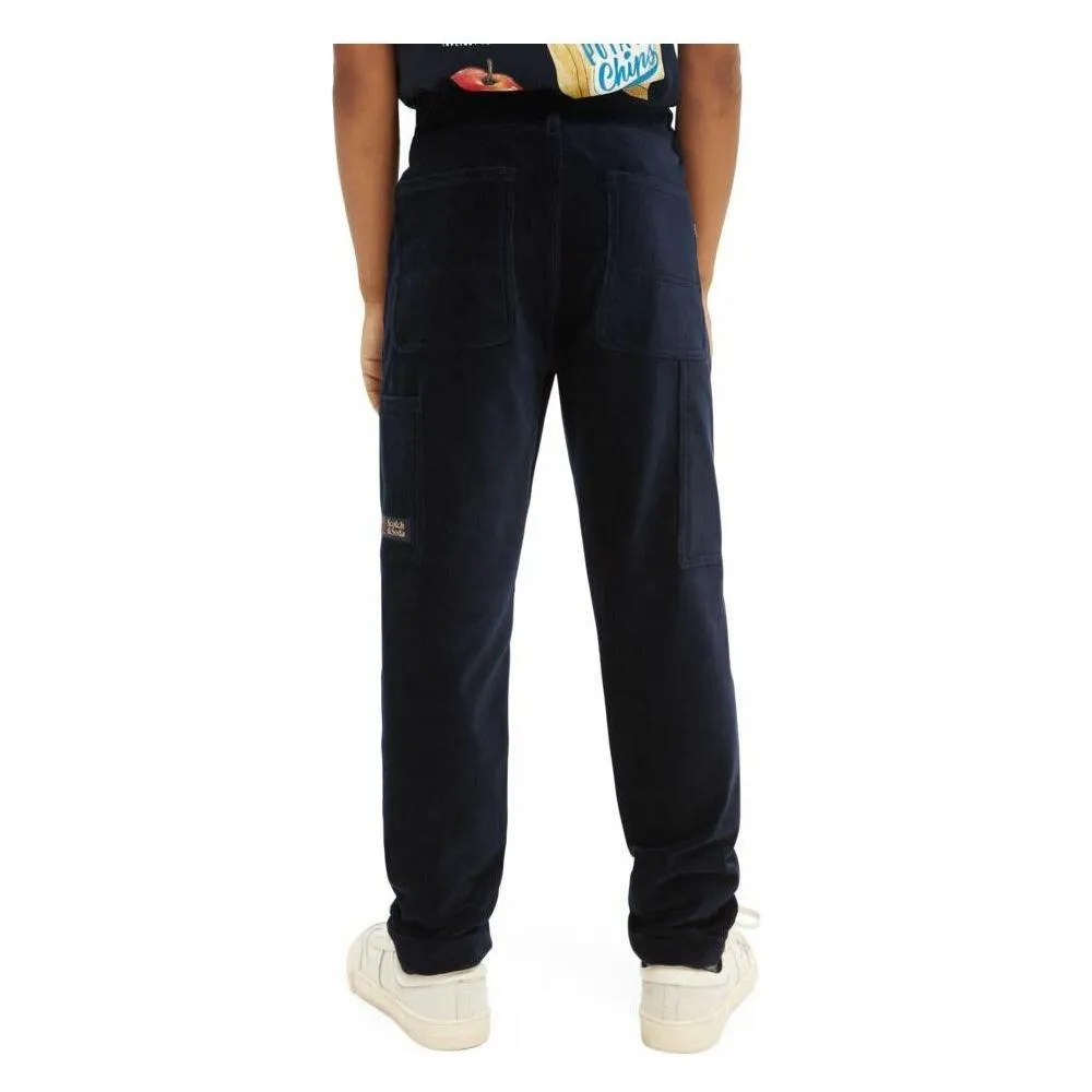 Knitted Corduroy Worker Sweatpants - Night