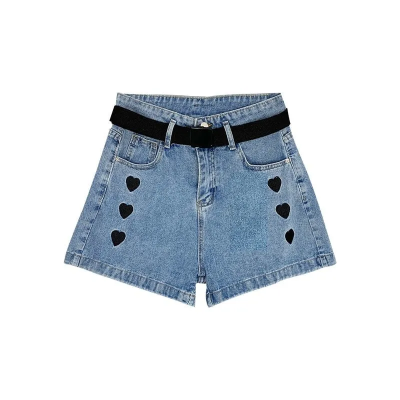 "BLACK LOVE BLUE DENIM" SHORTS N051901